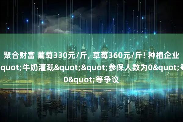 聚合财富 葡萄330元/斤, 草莓360元/斤! 种植企业回应"牛奶灌溉""参保人数为0"等争议
